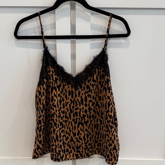 bp Tops - BP Leopard Print Camisole with Black Lace